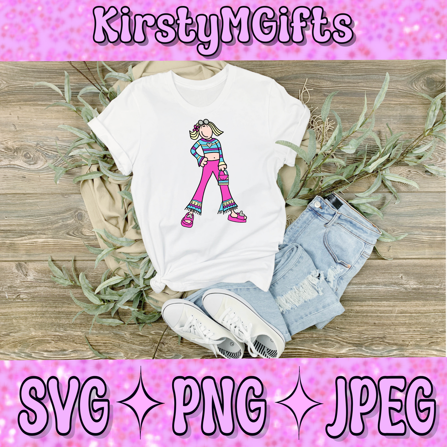 Groovy Chick Pose SVG
