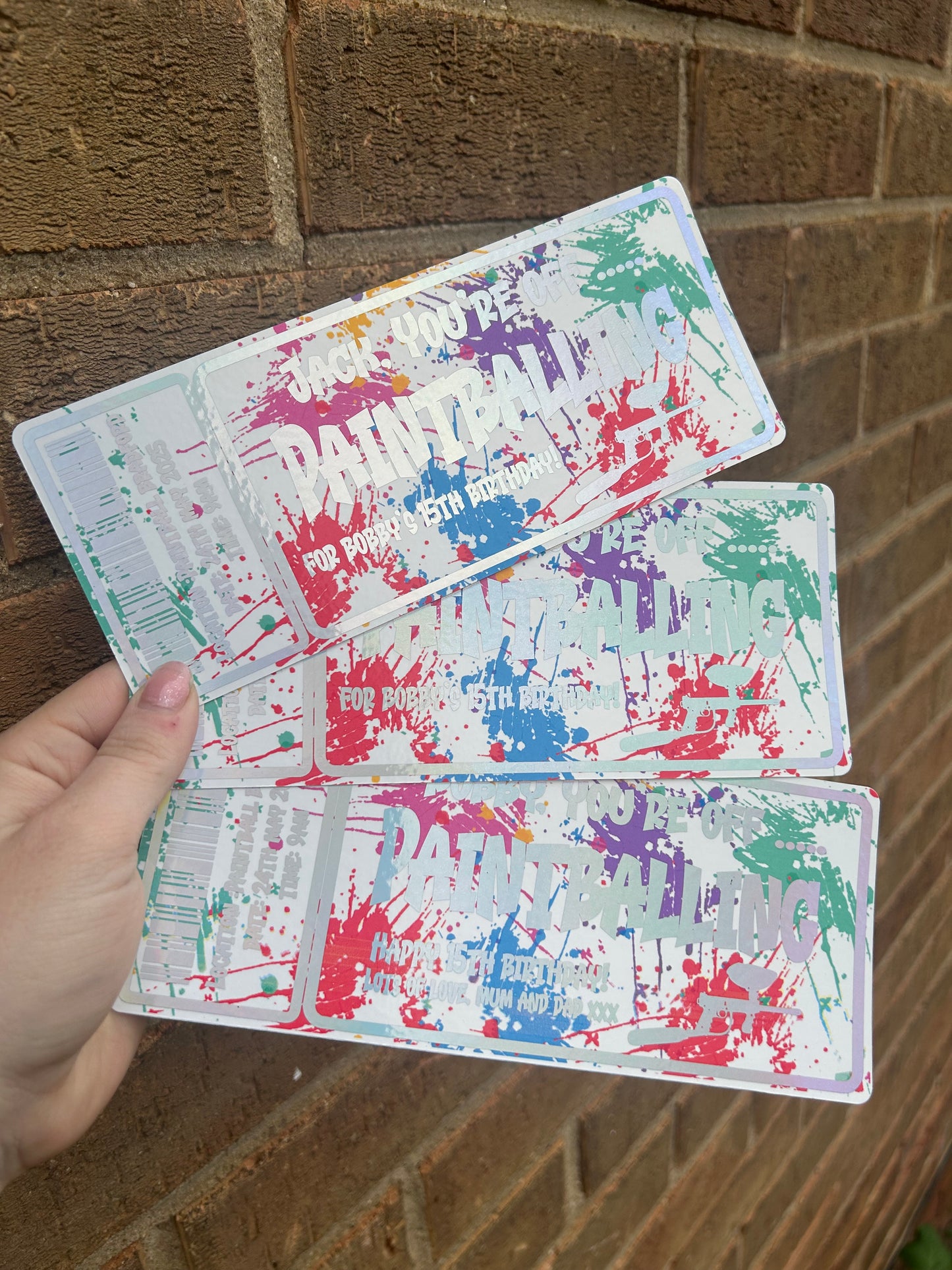 Paintballing foiled ticket