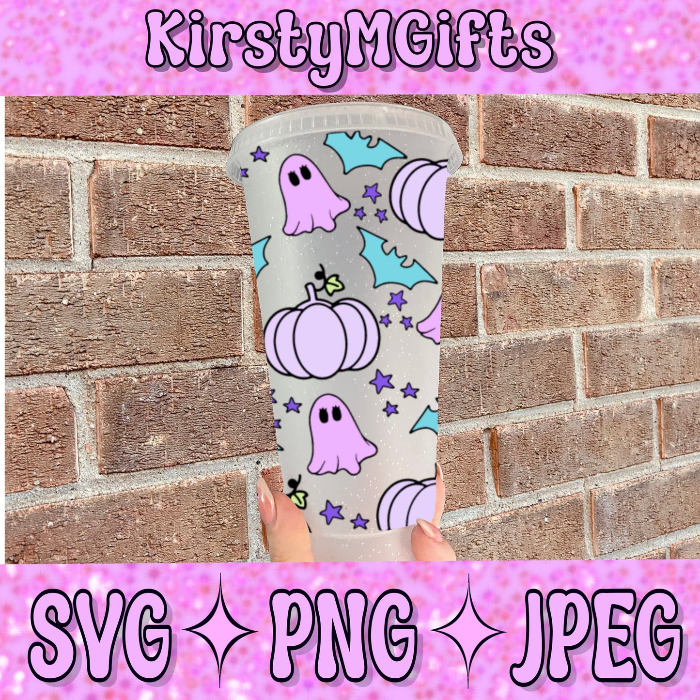 Ghost Pumpkins Bats Cold Cup Wrap