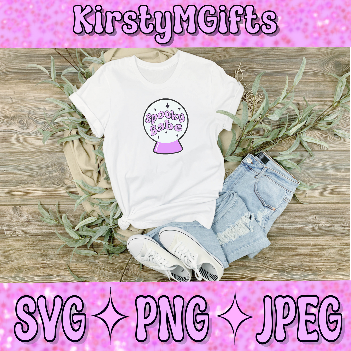 Spooky Babe crystal ball svg