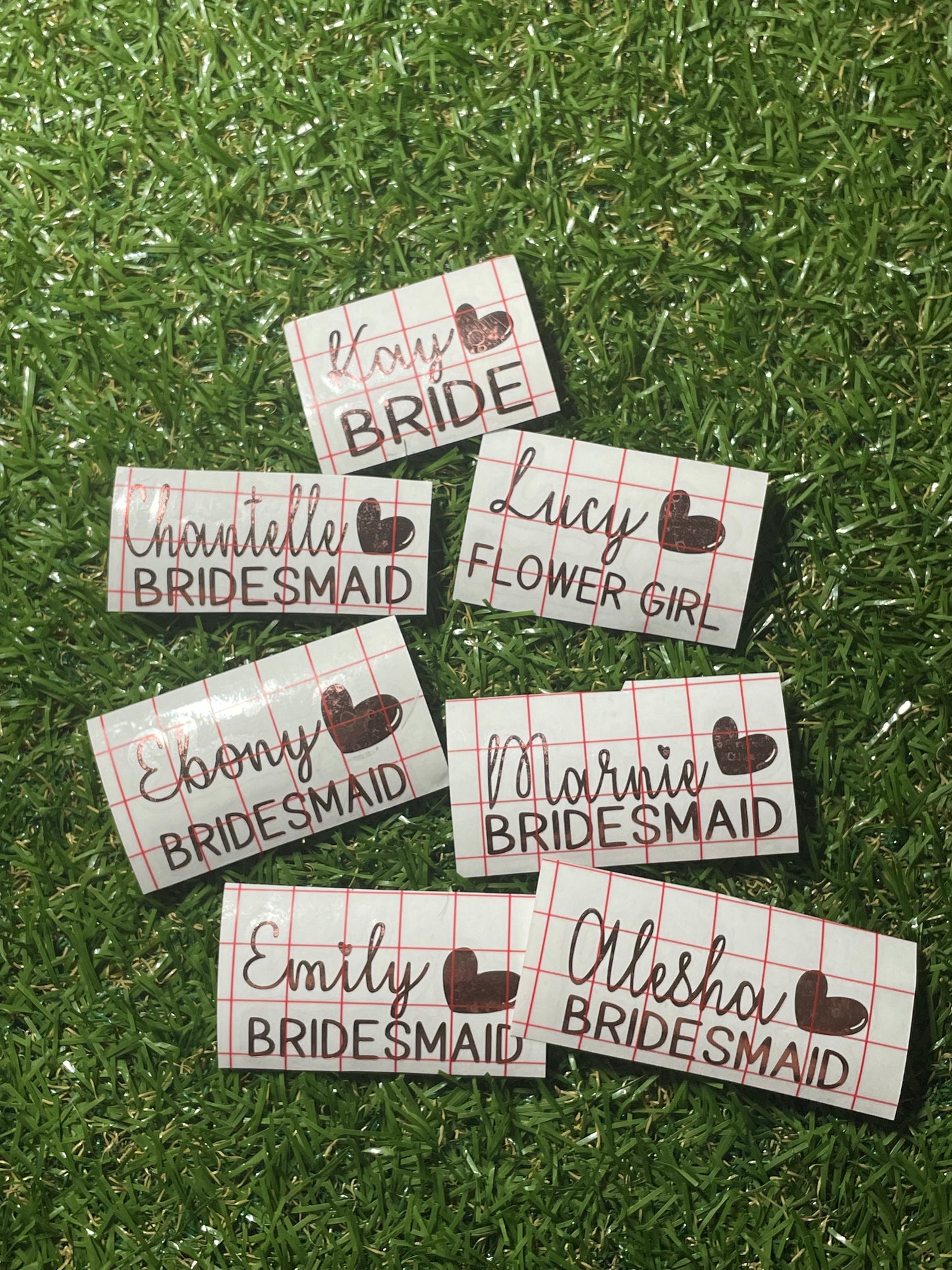 Custom Champagne Flute Decal Personalised Glasses Bridal Decals Stickers Only - KirstyMGifts