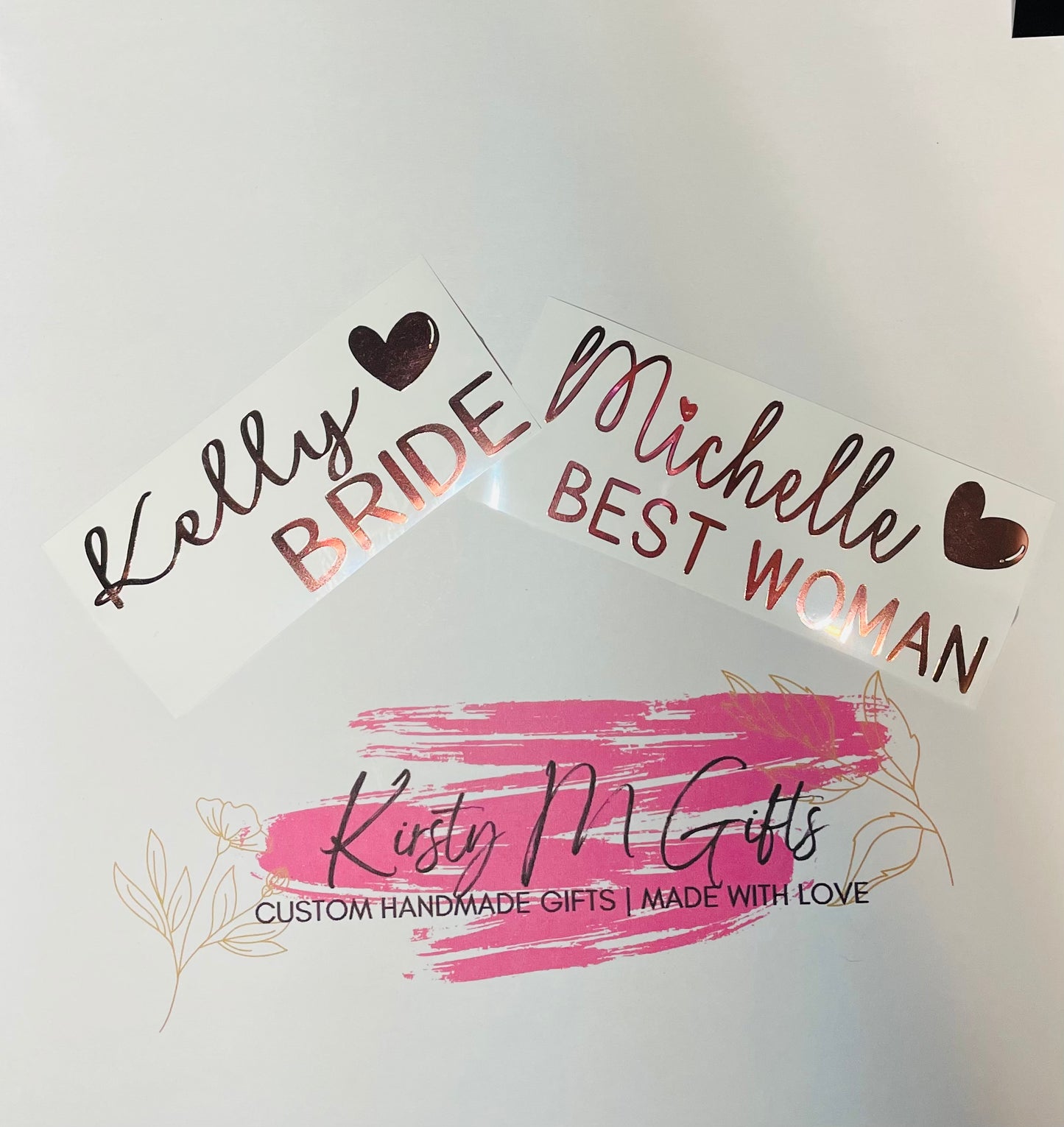 Custom Champagne Flute Decal Personalised Glasses Bridal Decals Stickers Only - KirstyMGifts