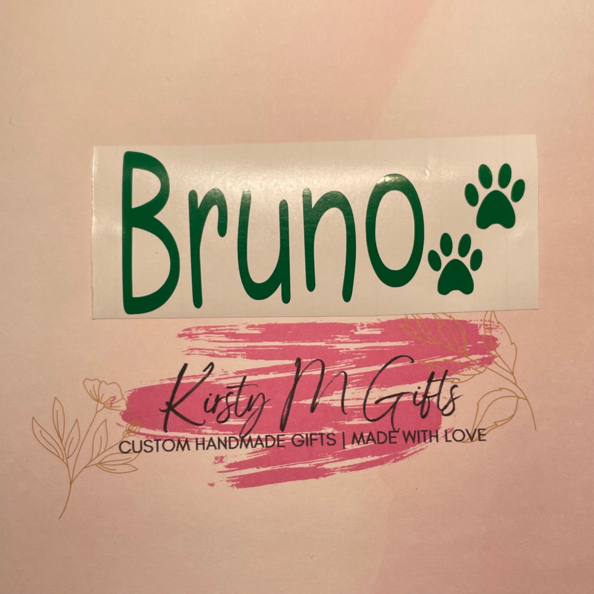 Personalised pet name decals - perfect for dishes/ bowls or food storage - KirstyMGifts